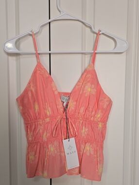 WAYF Pink Floral Tank Top